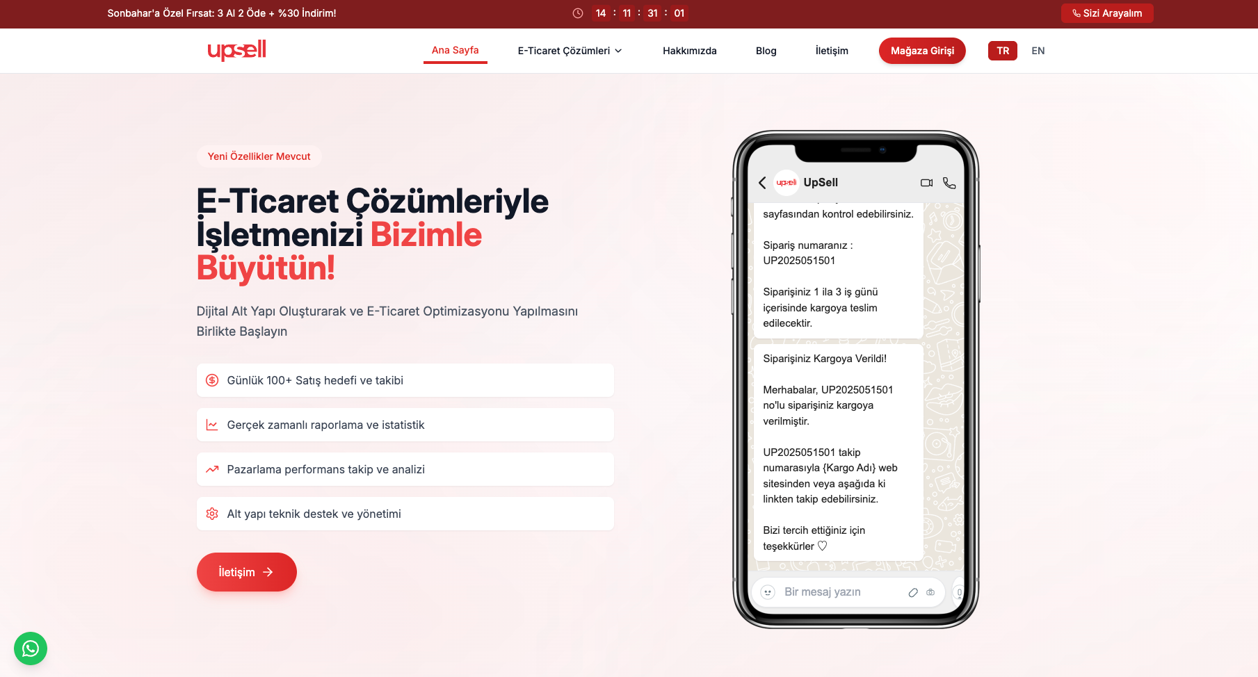 Upsell - Web Geliştirme sektöründe Vodesoft Yazılım Projesi