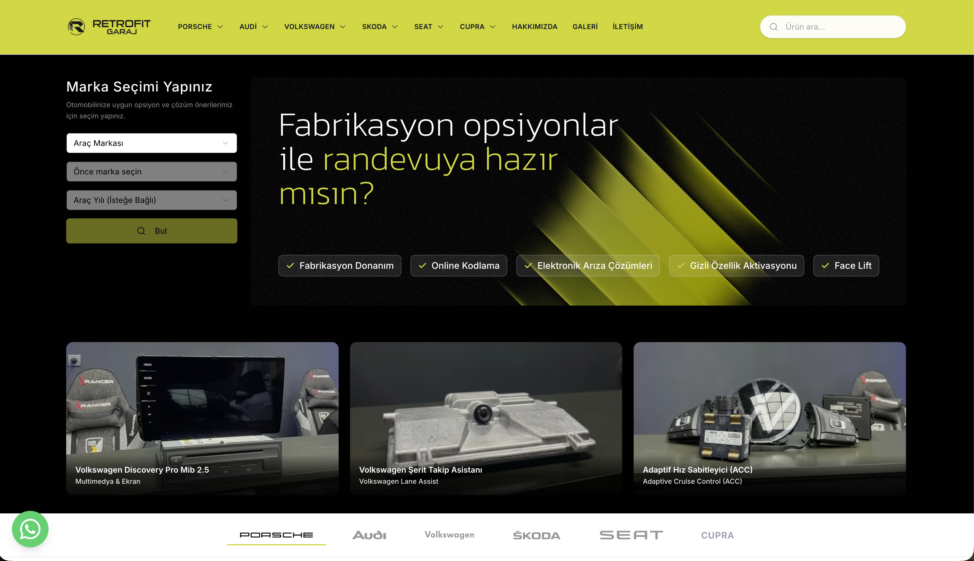 Retrofit Garaj - Web Geliştirme sektöründe Vodesoft Yazılım Projesi