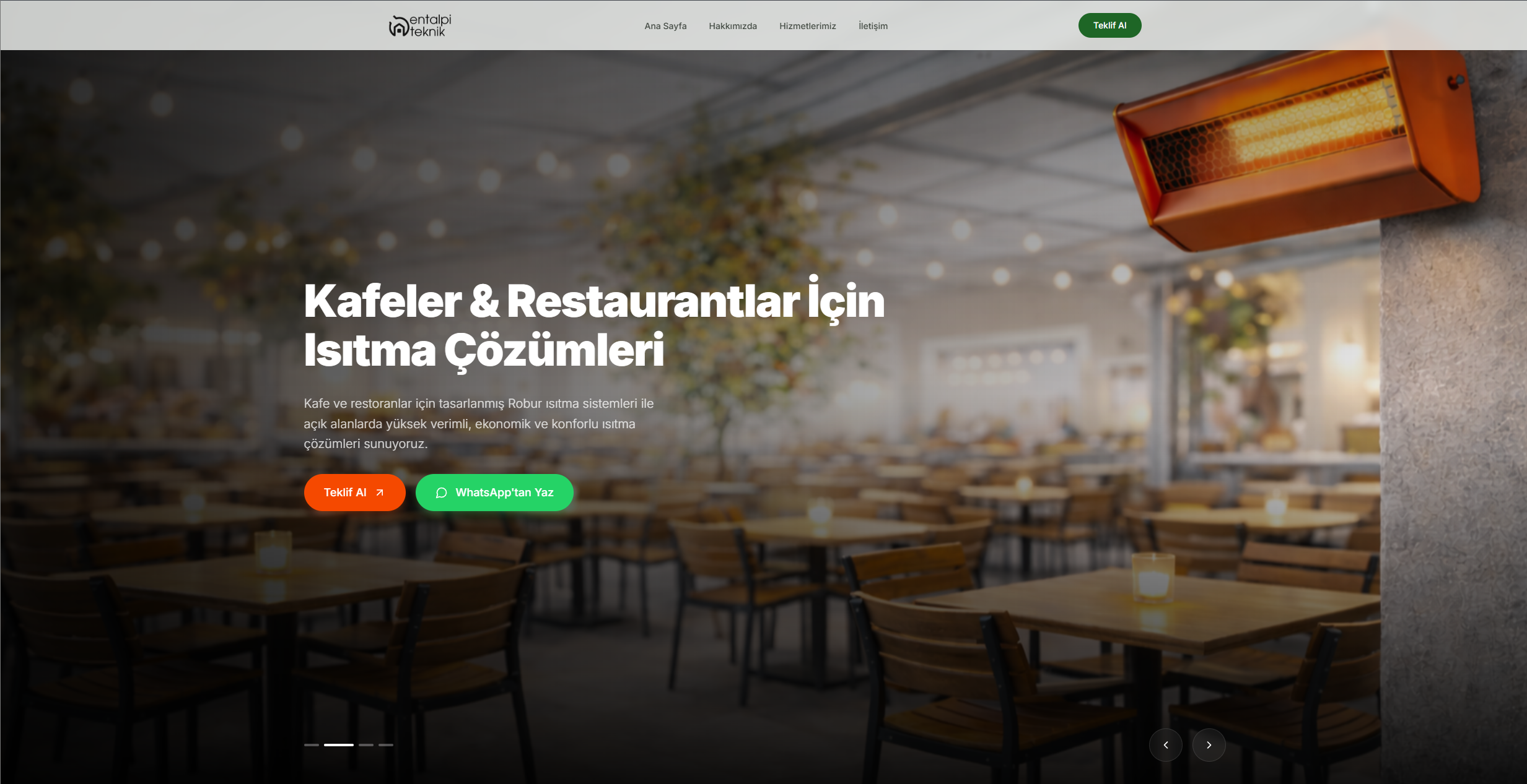 Entalpi Teknik - Kurumsal Web Sitesi sektöründe Vodesoft Yazılım Projesi