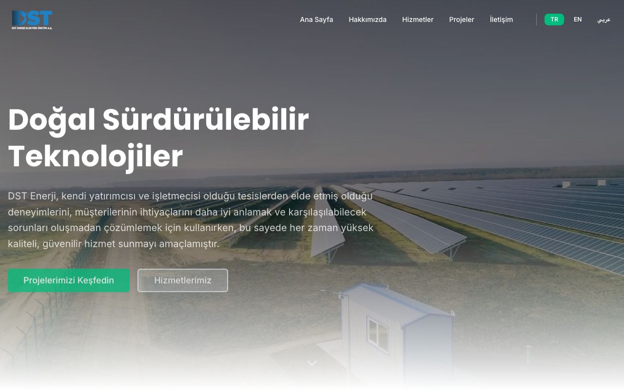 Dst Energy - Web Geliştirme sektöründe Vodesoft Yazılım Projesi