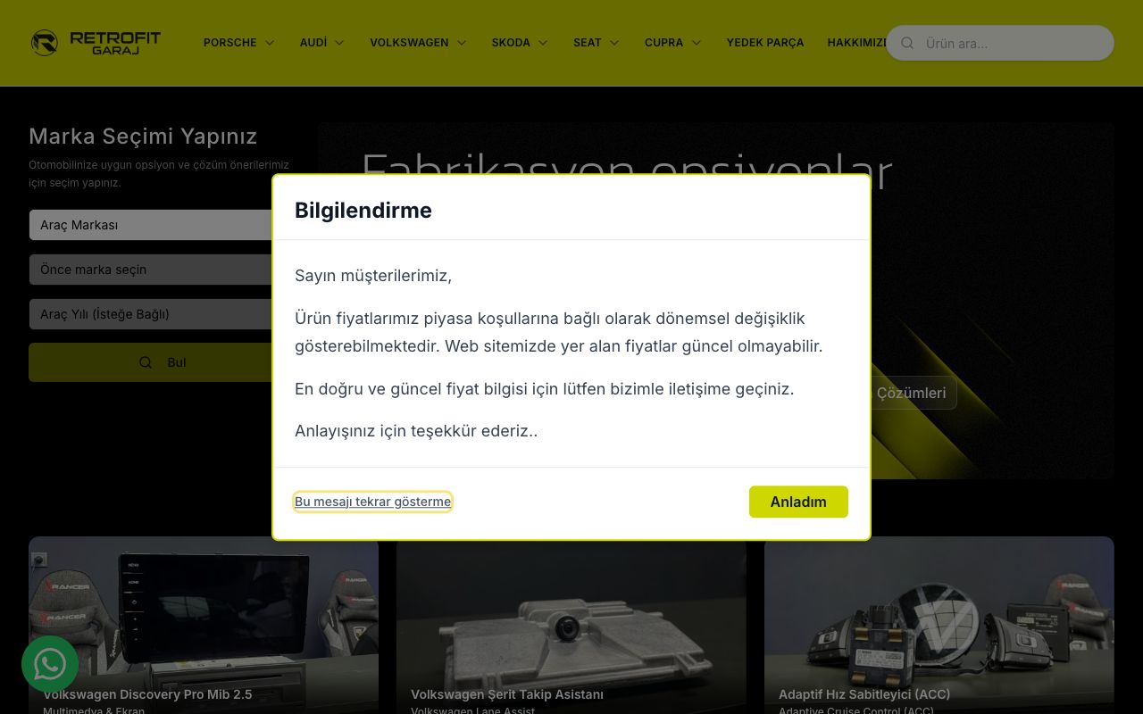 Retrofit Garaj - Web Geliştirme sektöründe Vodesoft Yazılım Projesi