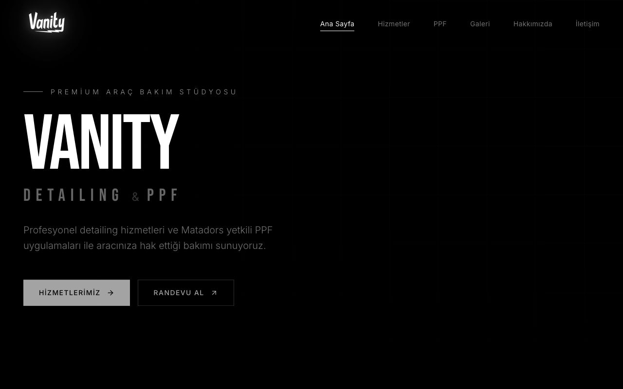 Vanity Detailing - Web Geliştirme sektöründe Vodesoft Yazılım Projesi